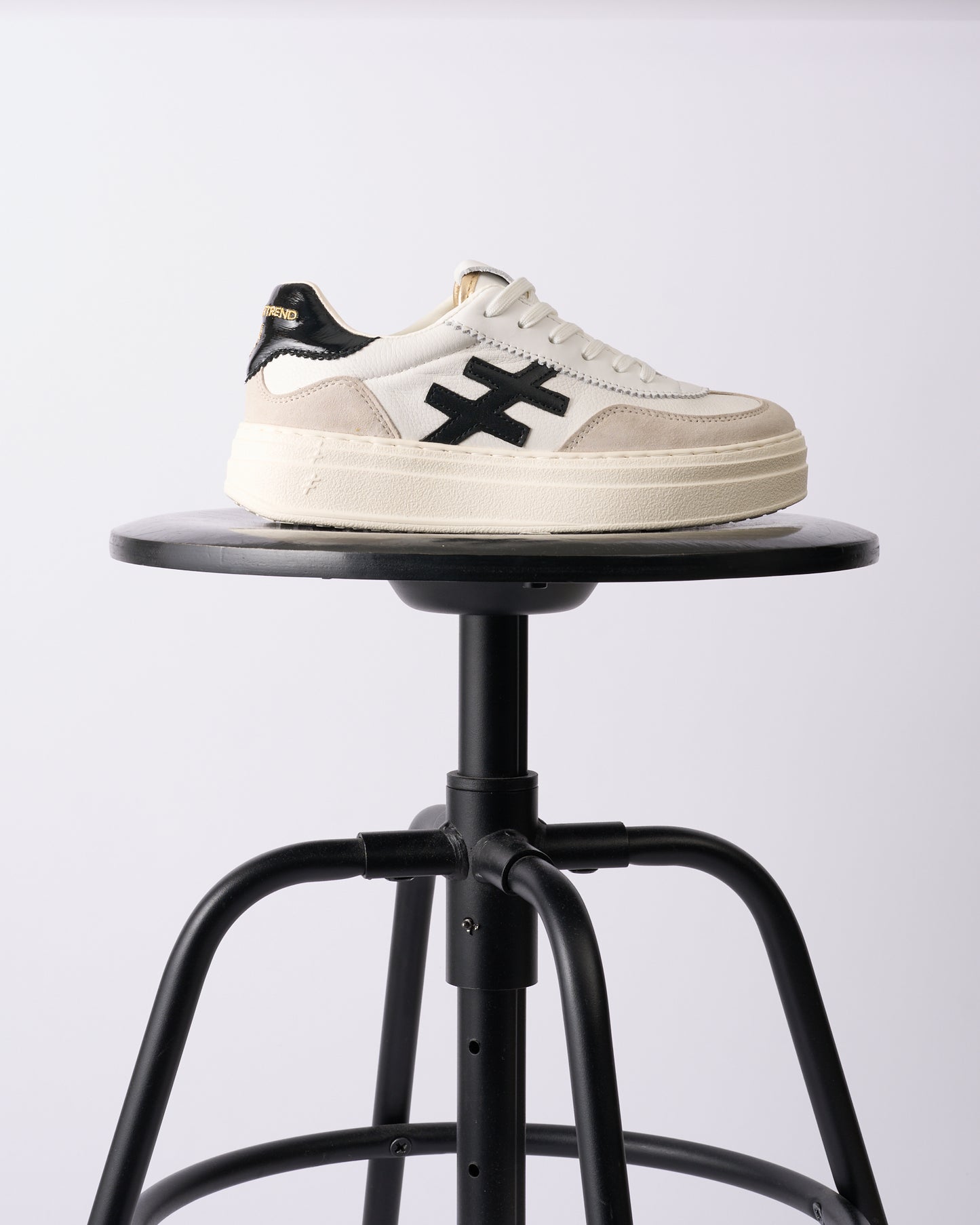Another Trend A0353100 White, Black & Grey Thick Sole Trainers