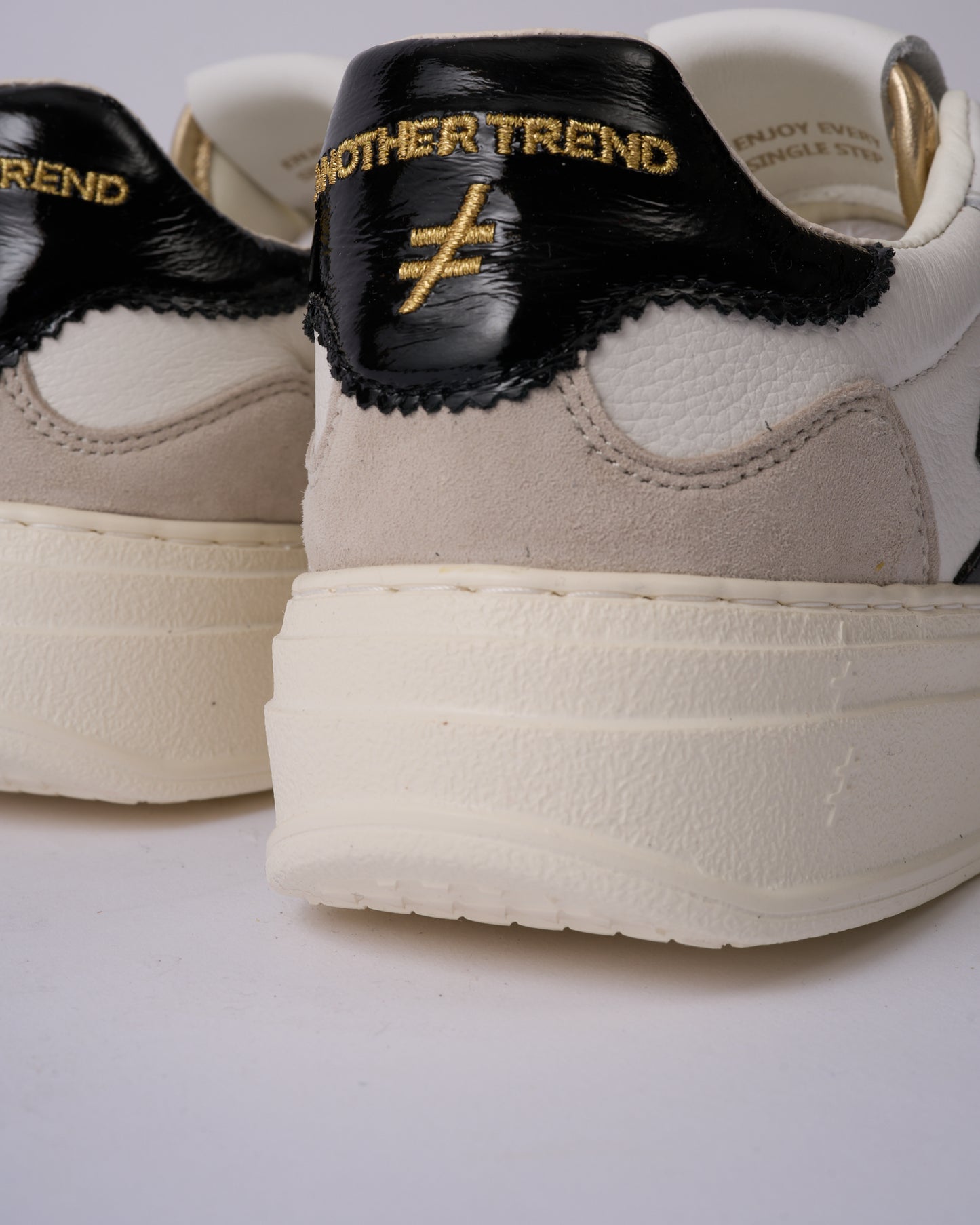 Another Trend A0353100 White, Black & Grey Thick Sole Trainers