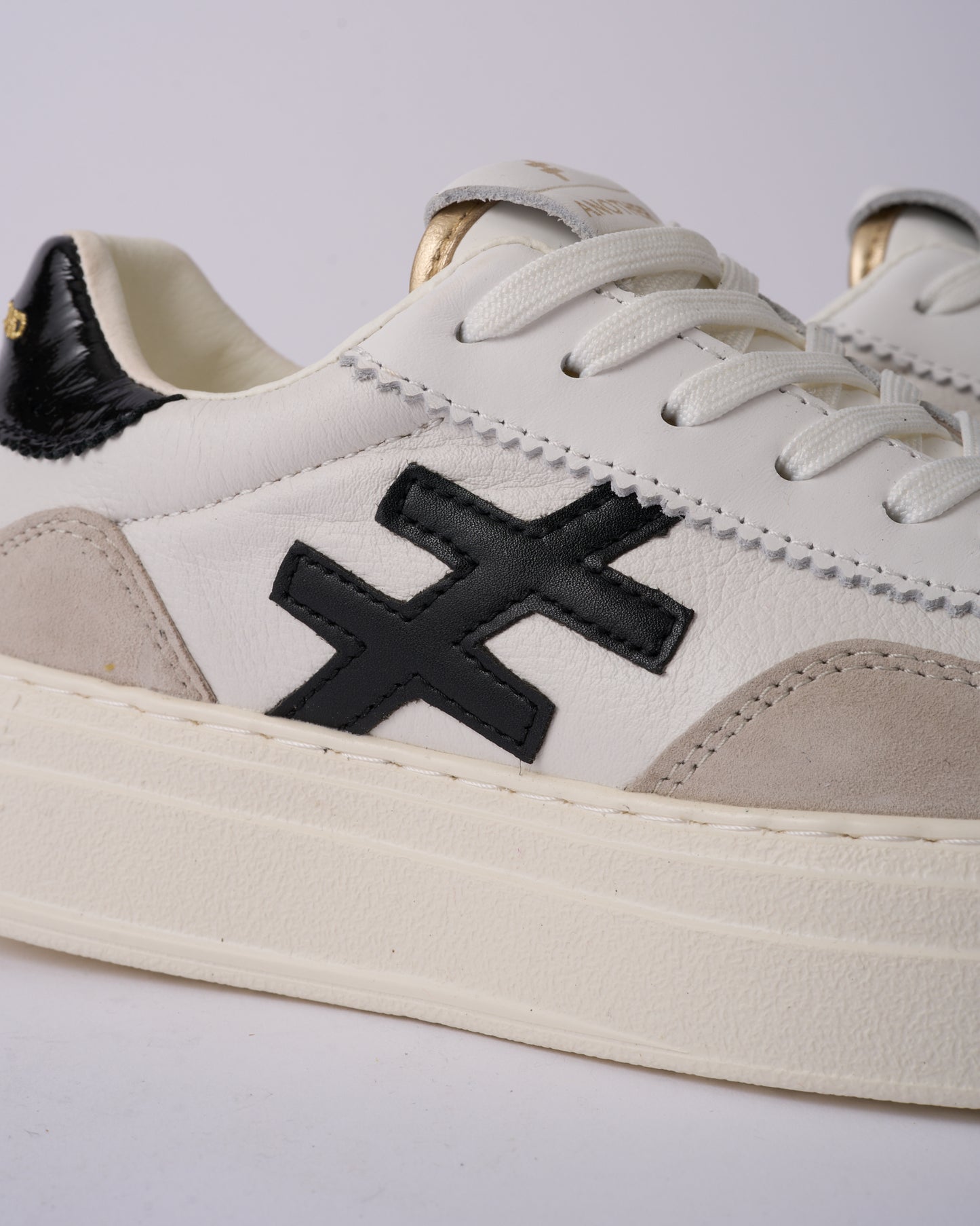 Another Trend A0353100 White, Black & Grey Thick Sole Trainers