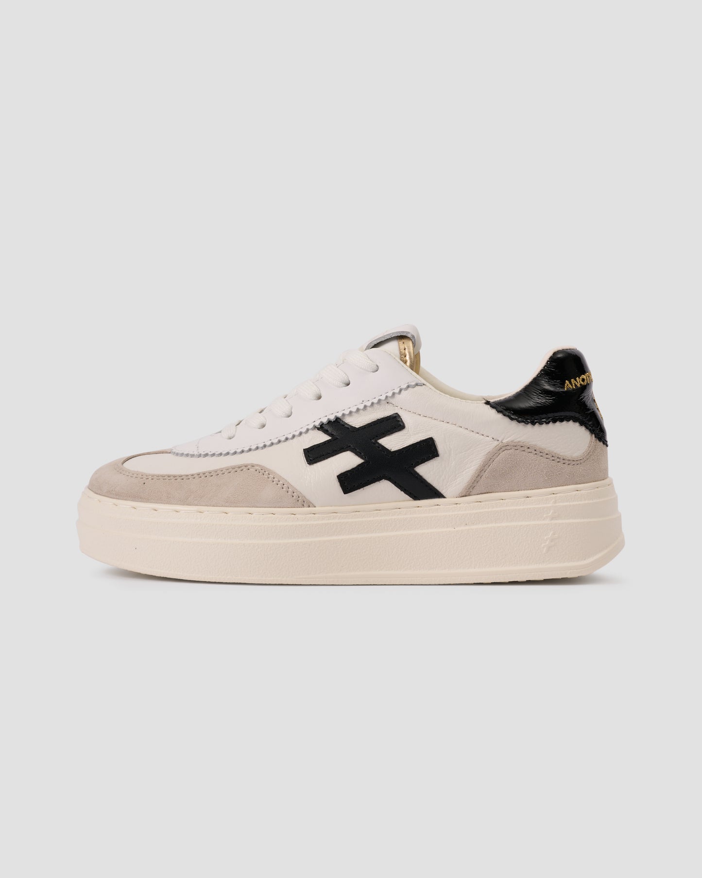 Another Trend A0353100 White, Black & Grey Thick Sole Trainers