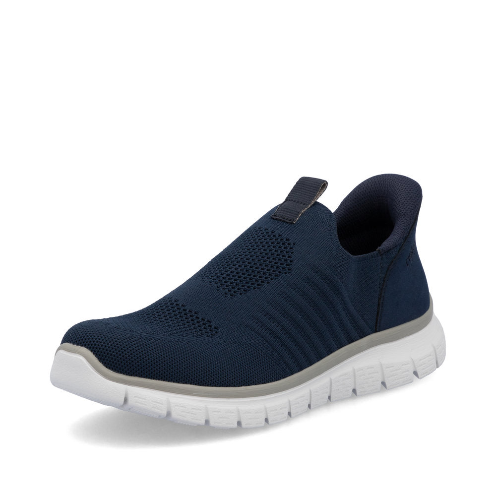 Rieker B6659-14 Navy Slip On Shoes with White Sole