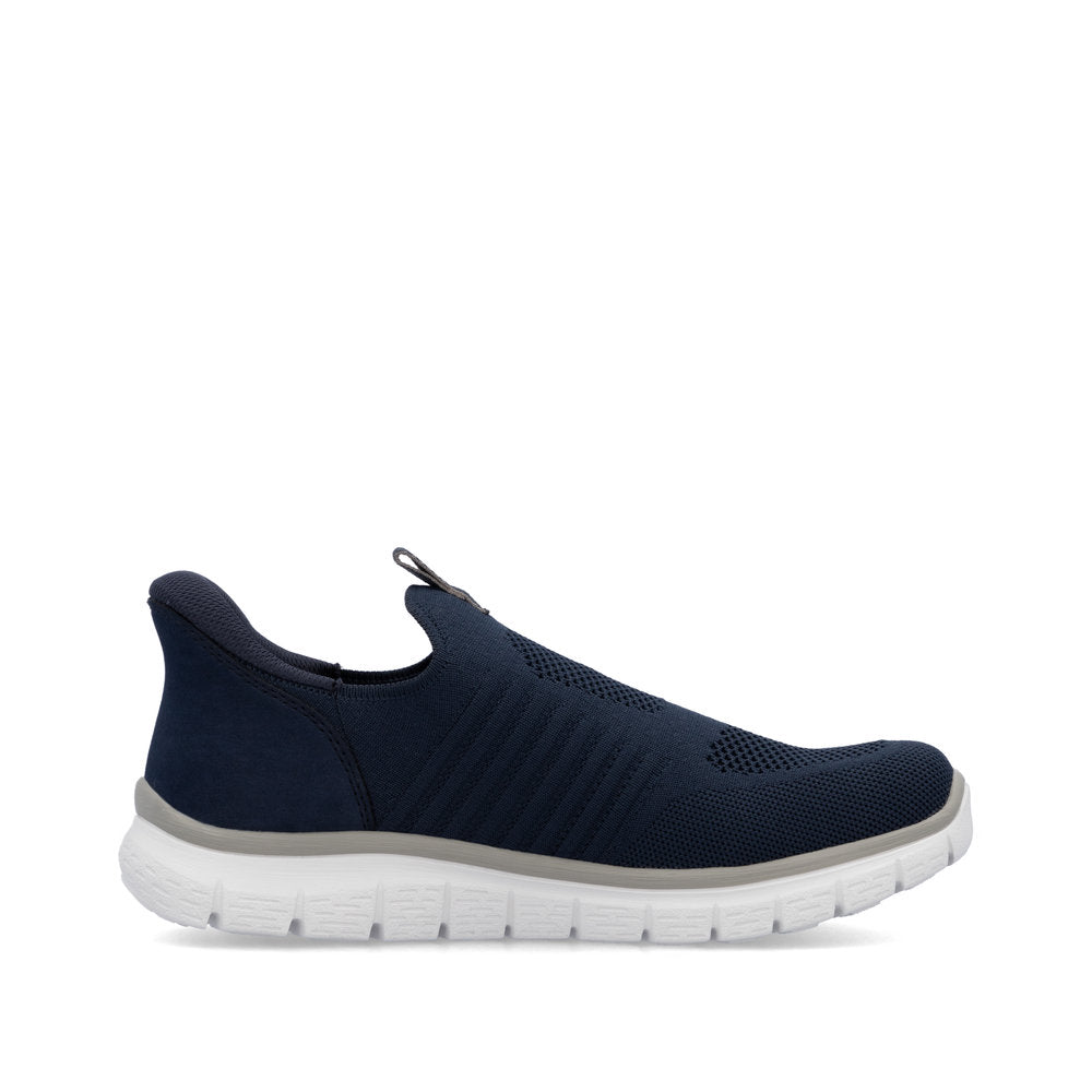 Rieker B6659-14 Navy Slip On Shoes with White Sole