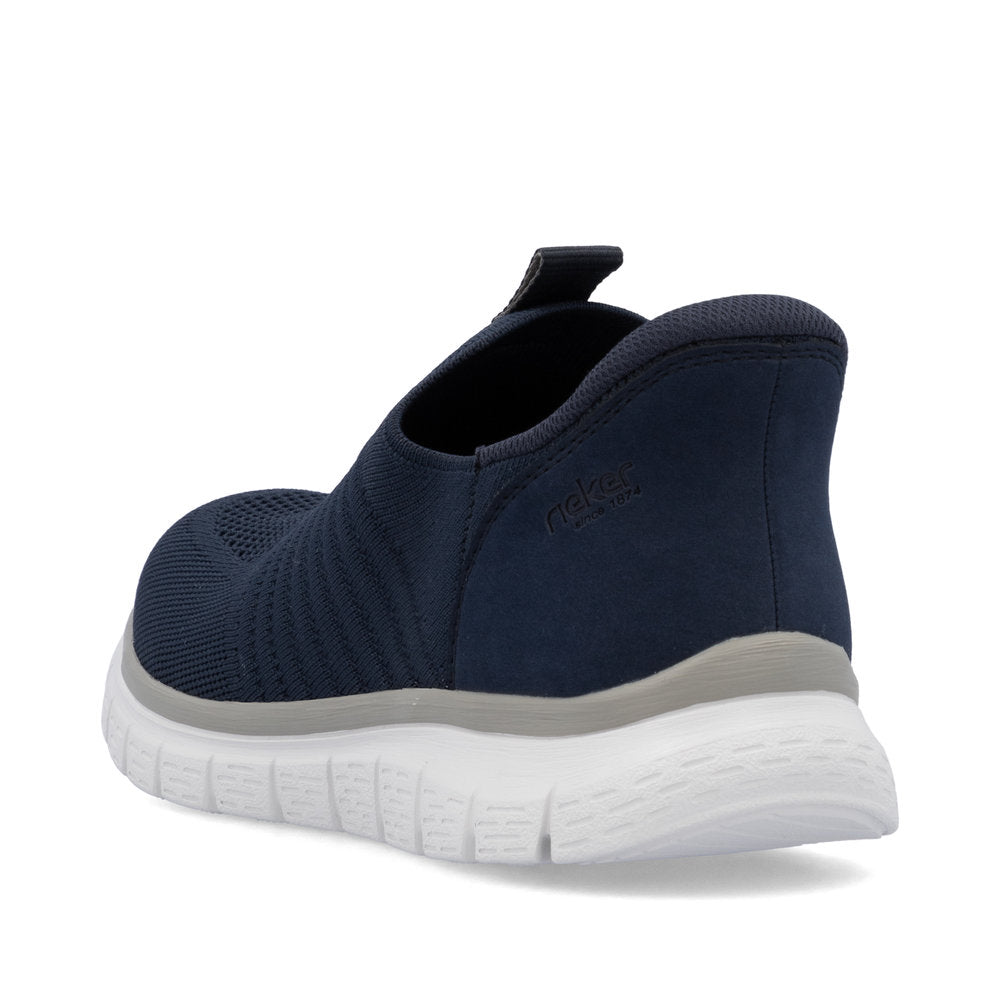 Rieker B6659-14 Navy Slip On Shoes with White Sole