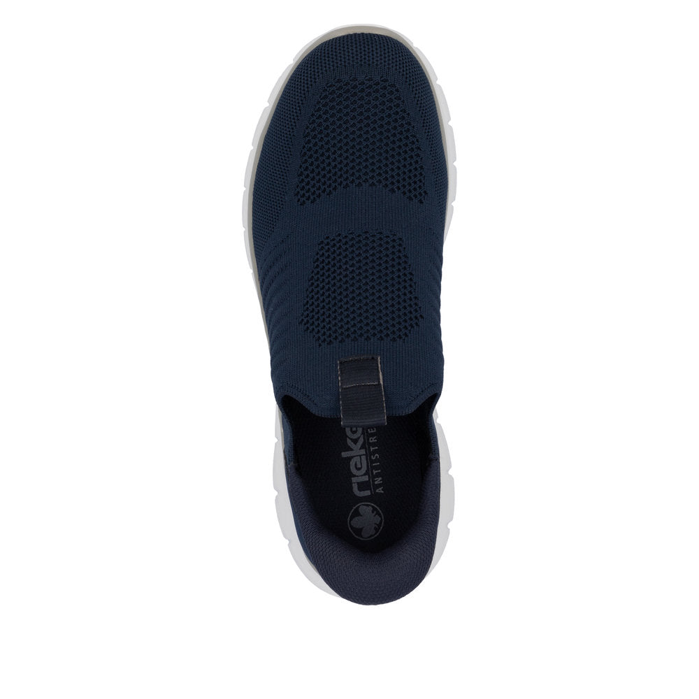 Rieker B6659-14 Navy Slip On Shoes with White Sole