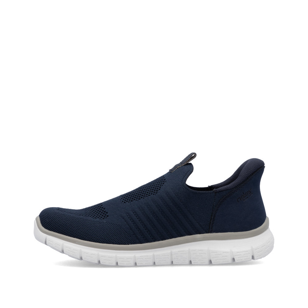 Rieker B6659-14 Navy Slip On Shoes with White Sole