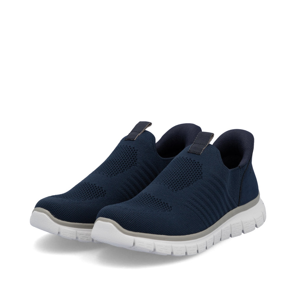 Rieker B6659-14 Navy Slip On Shoes with White Sole