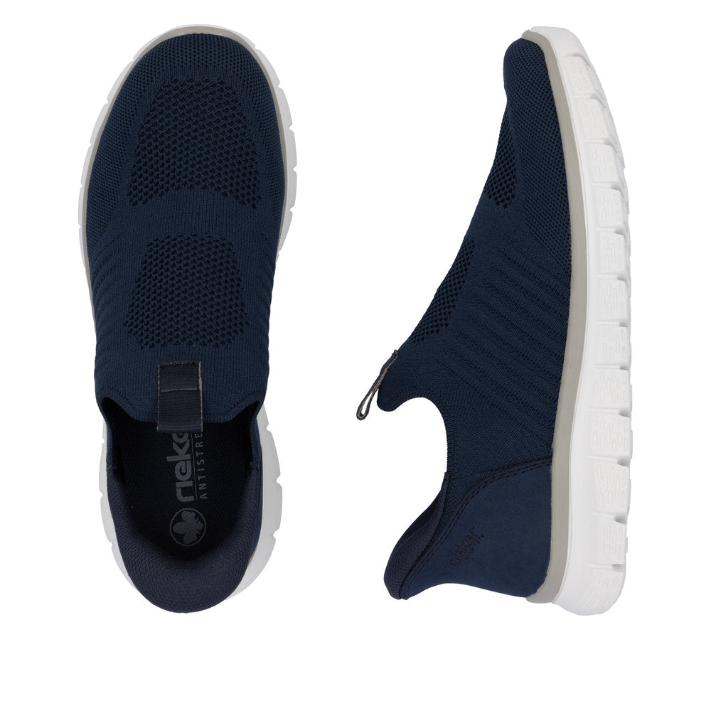 Rieker B6659-14 Navy Slip On Shoes with White Sole