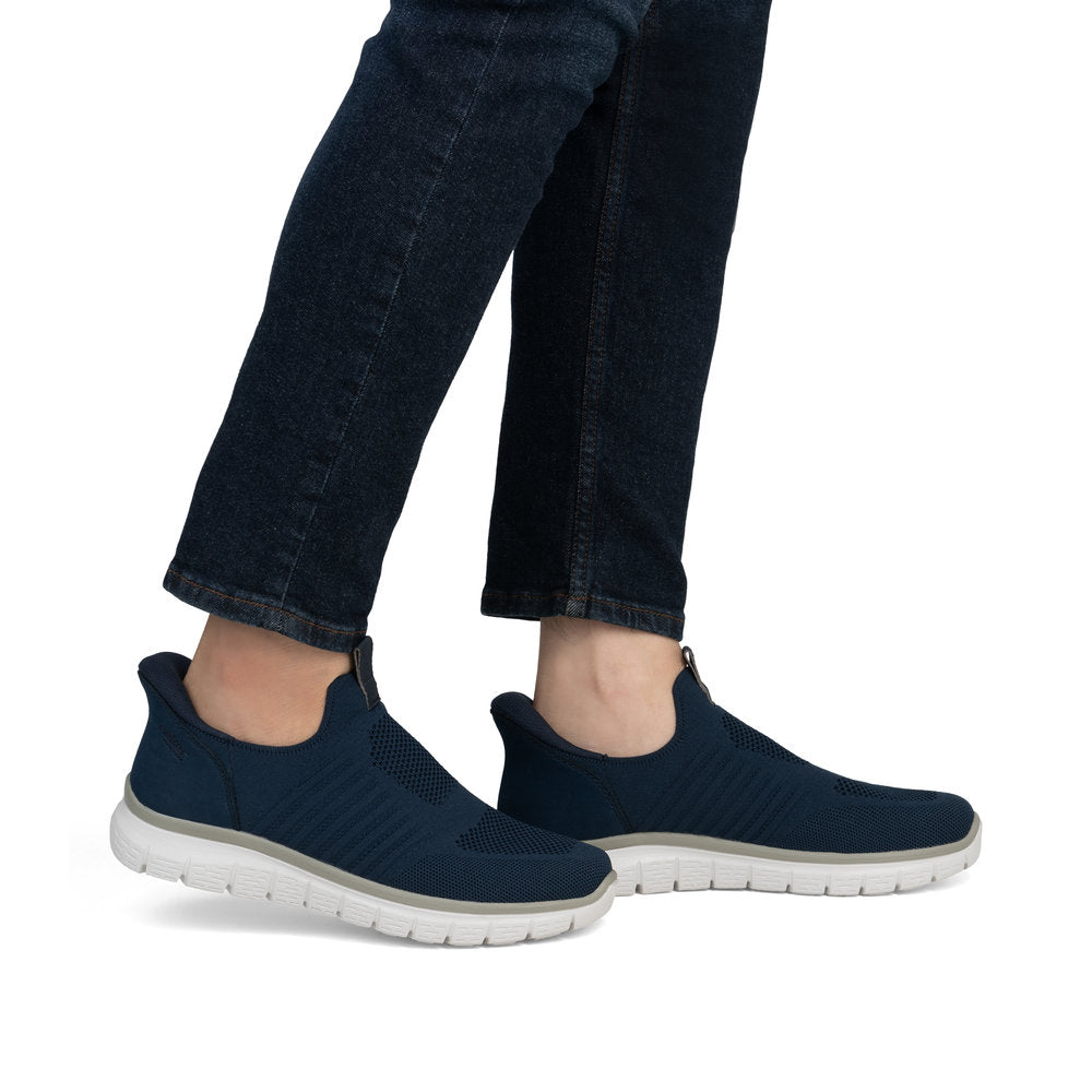 Rieker B6659-14 Navy Slip On Shoes with White Sole