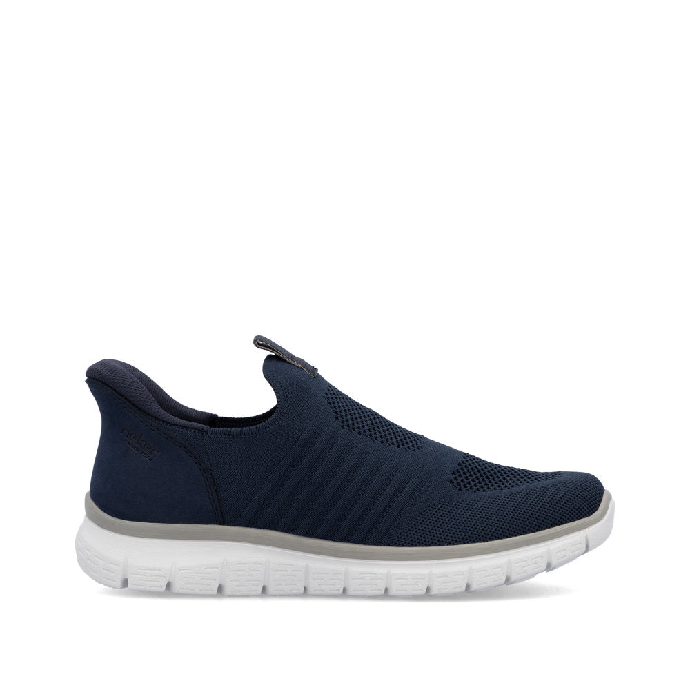 Rieker B6659-14 Navy Slip On Shoes with White Sole