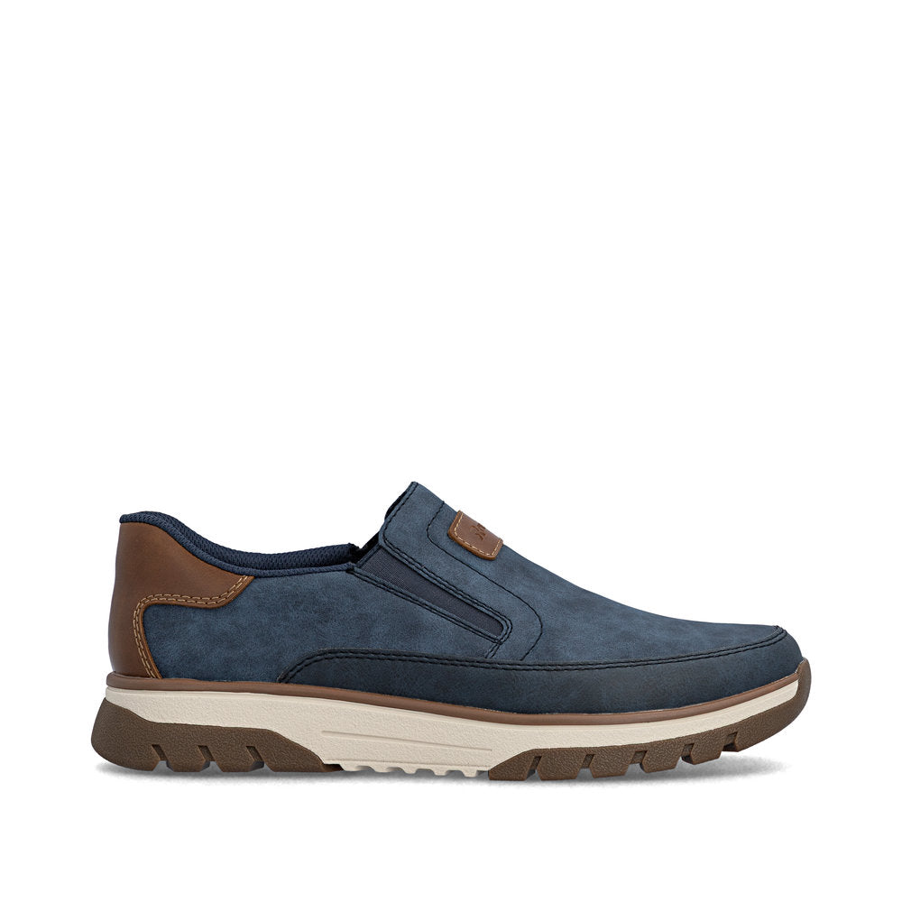 Rieker B9350-15 Denim Blue H Fit Slip On Shoes