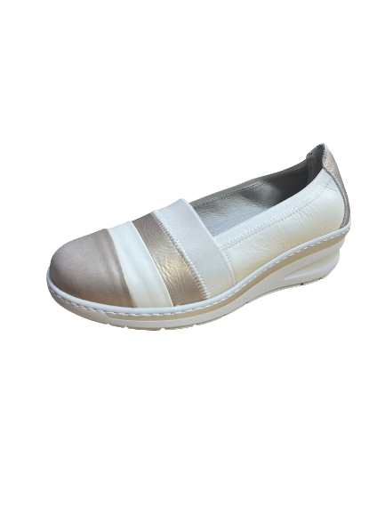 Notton 0659 Platino Gold Cream Slip On Shoes