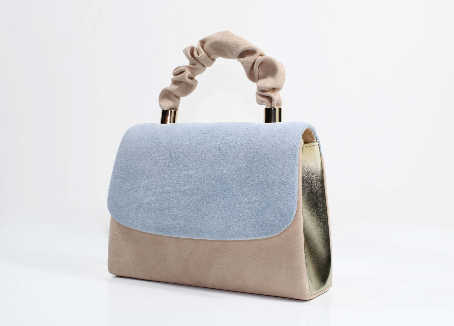 Cocco Ritz BG1027 Light Blue Micro Ruffle Hand Bag