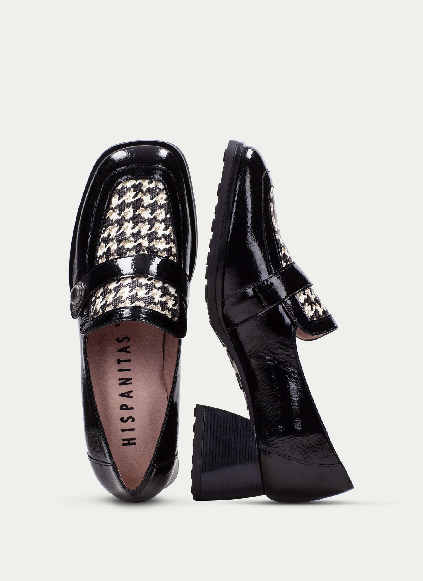 Hispanitas BHI254220 Black & White Pattern Slip On Shoes