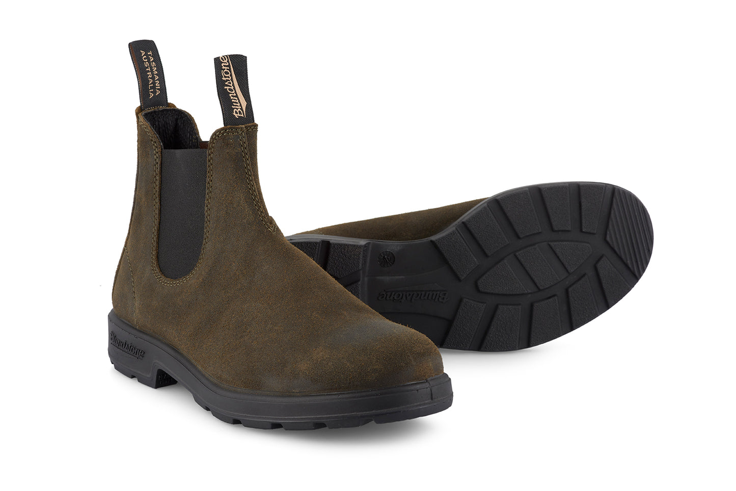 Blundstone 1615 Dark Olive Elastic Sided Boots Suede Sizes 8-12