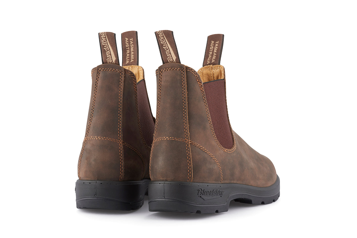 Blundstone 585 Rustic Brown Elastic Sided Chelsea Boots Sizes 8-12