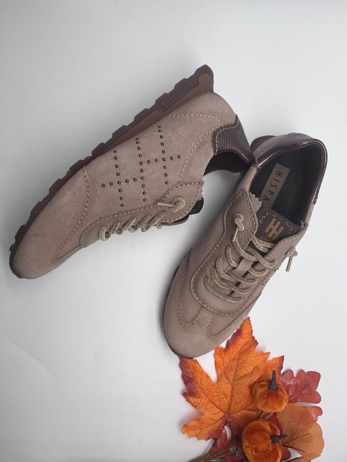 Hispanitas HI264964 Castoro Taupe, Gold & Bronze Trainers