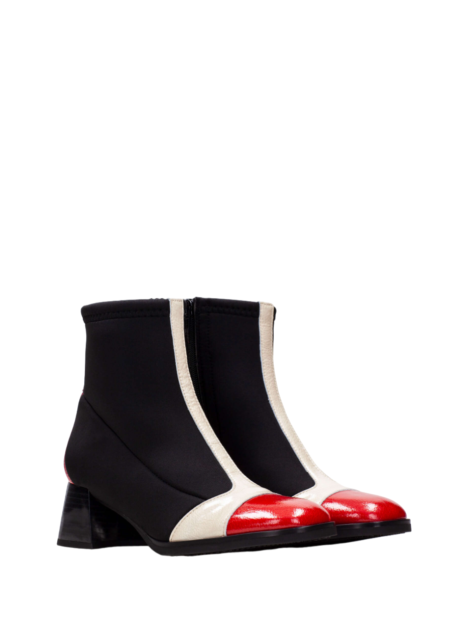 Hispanitas CHI243583 Milan Black, Red & Cream Combi Boots