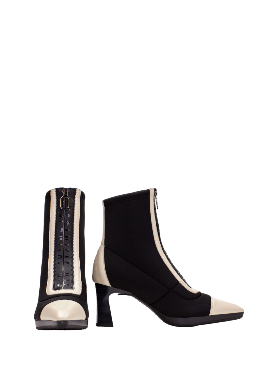 Hispanitas CHI243714 Ankara Black & Cream Heel Boots