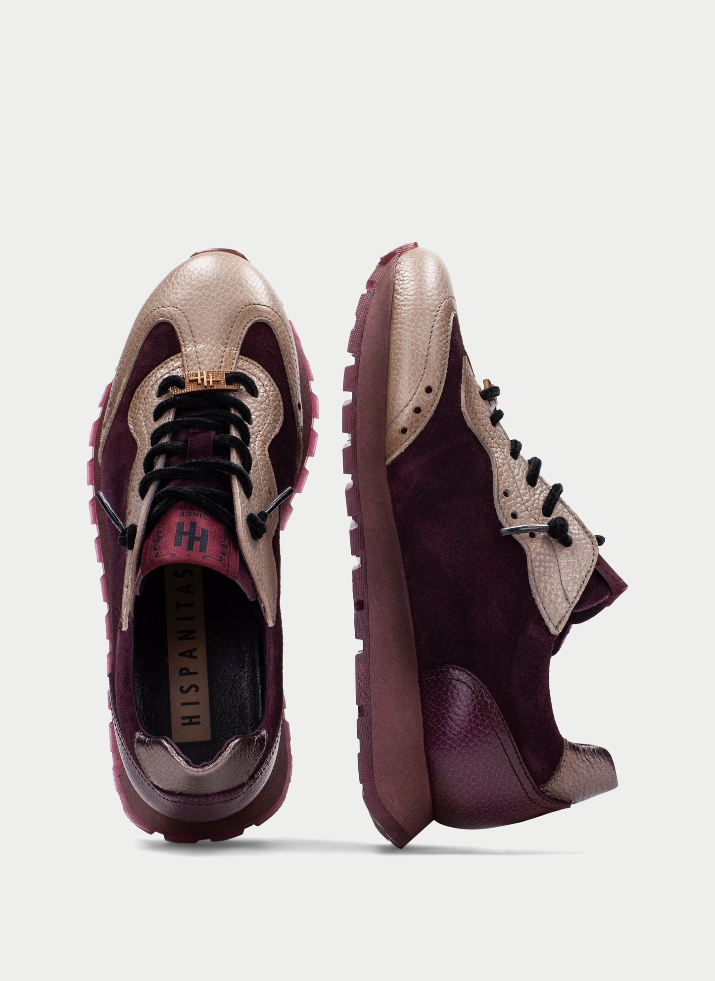 Hispanitas CHI265106 Castoro Gold & Bordo Burgundy Trainers
