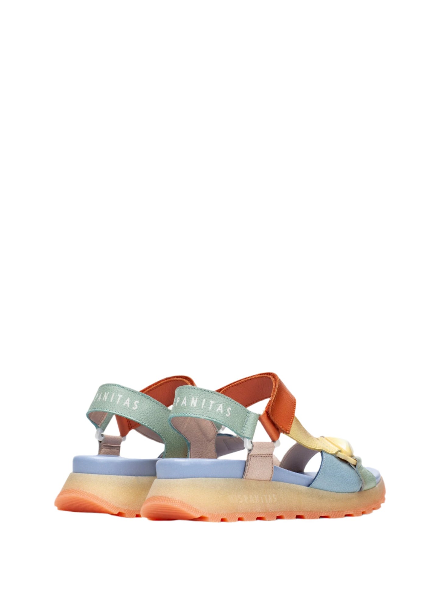 Hispanitas CHV253896 Eucalipto, Nude, Yellow, Coral & Blue Combi Velcro Sandals