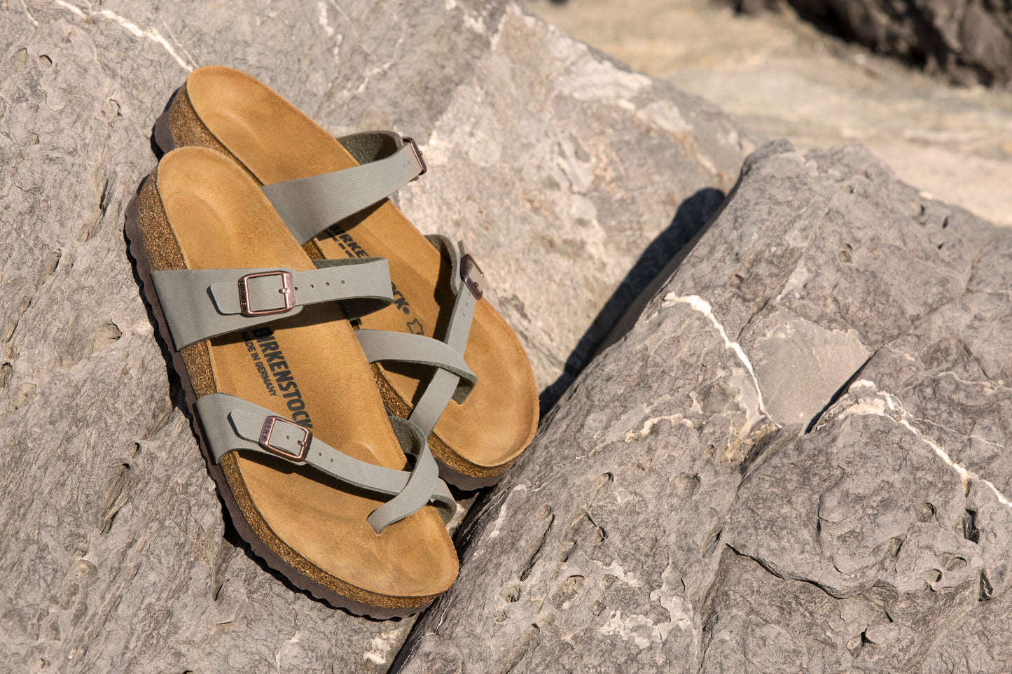 Birkenstock 71071 Mayari Stone Birko Flor Nubuck Sandals