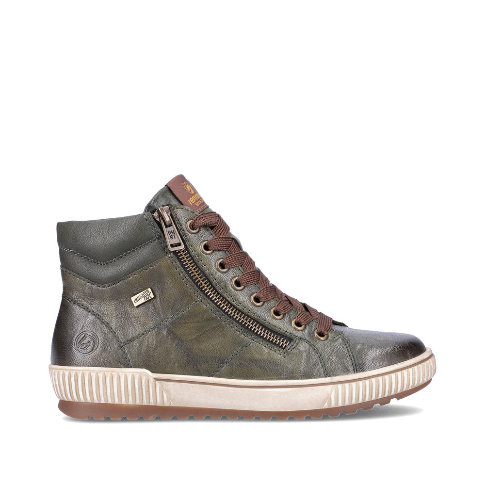 Remonte D0772-52 Forest Green Ankle Boots with Lace & Zip