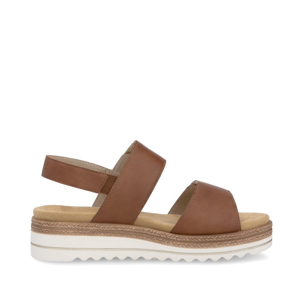 Remonte D0Q59-24 Brown Velcro Sandals with Slingback Strap