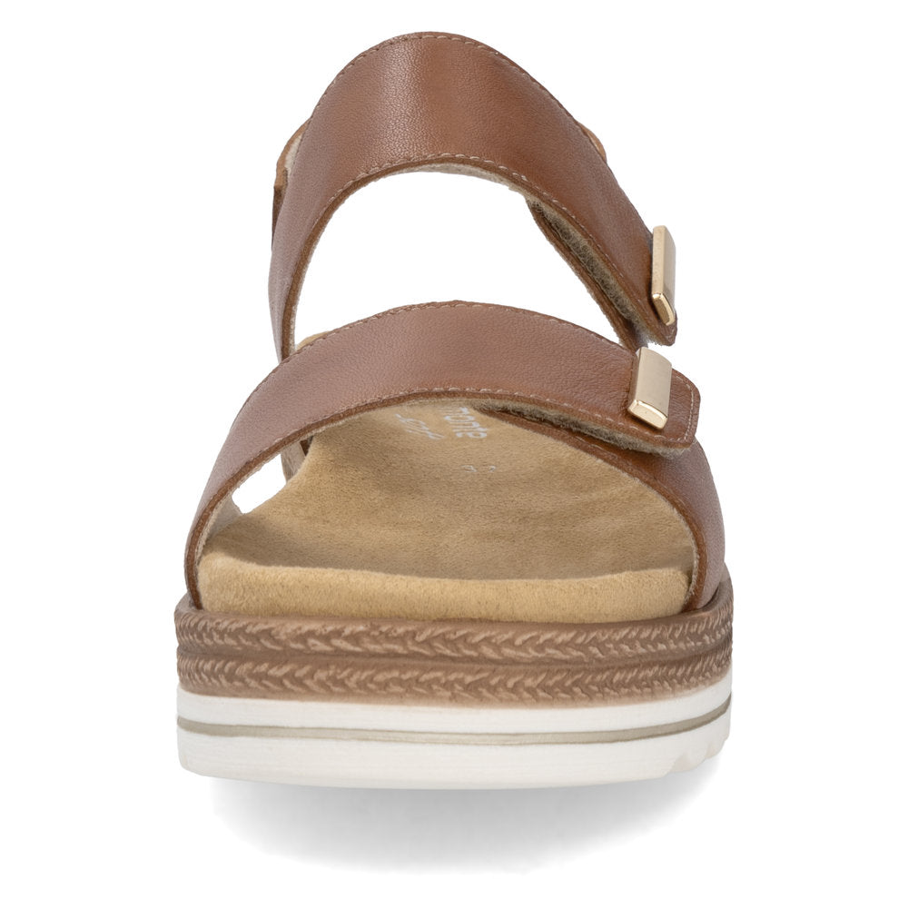 Remonte D0Q59-24 Brown Velcro Sandals with Slingback Strap