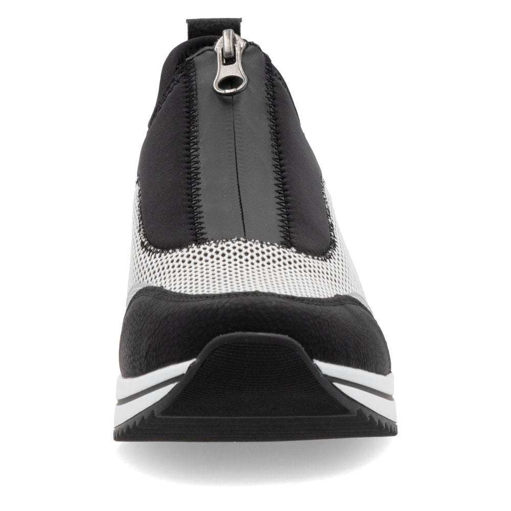 Remonte D0T08-03 Black, White & Silver Combi H Fit Front Zip Shoes