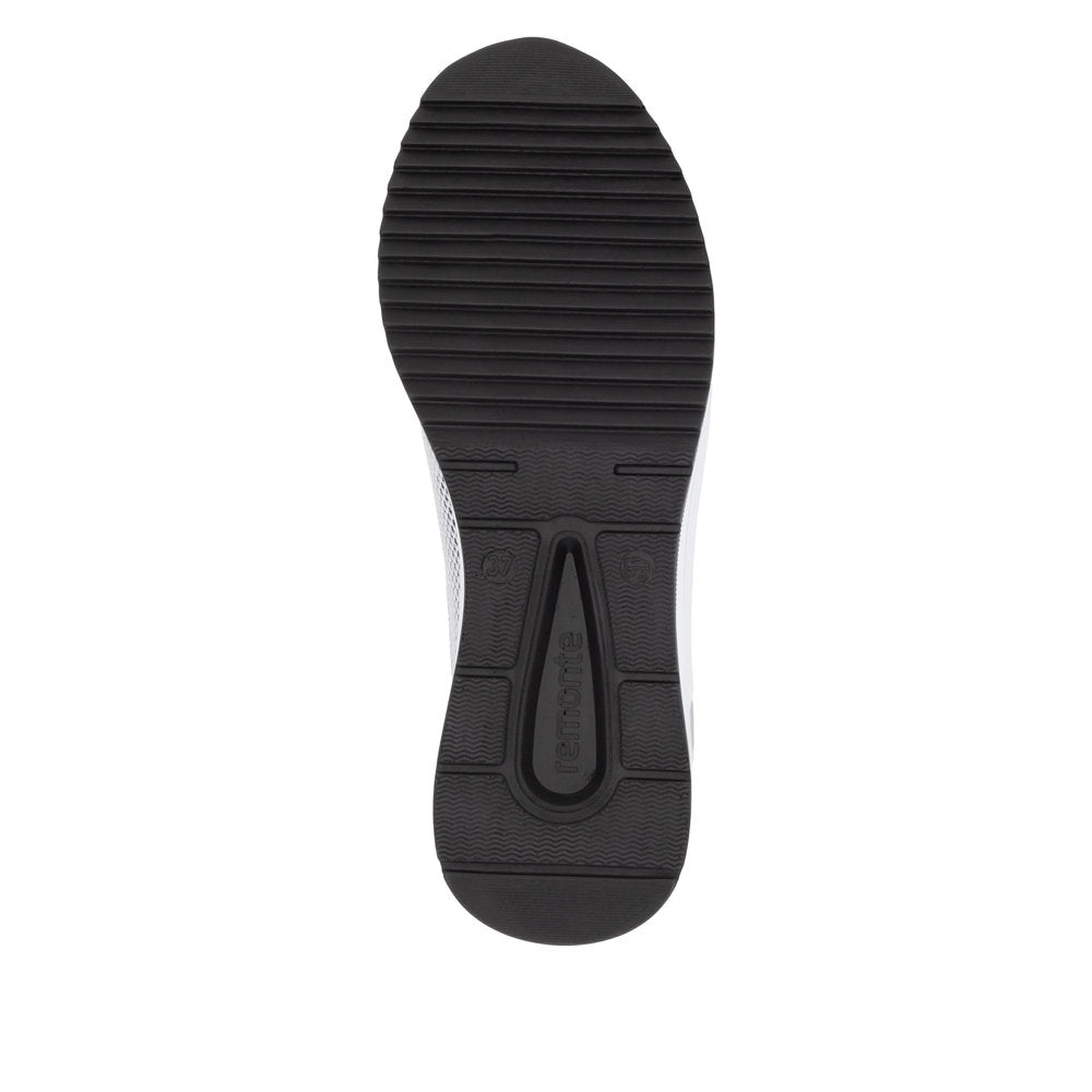Remonte D0T08-03 Black, White & Silver Combi H Fit Front Zip Shoes