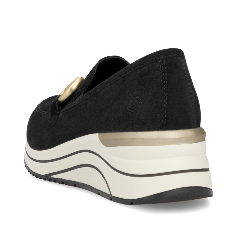 Remonte D0T12-02 Black H Fit Slip On Moccasins