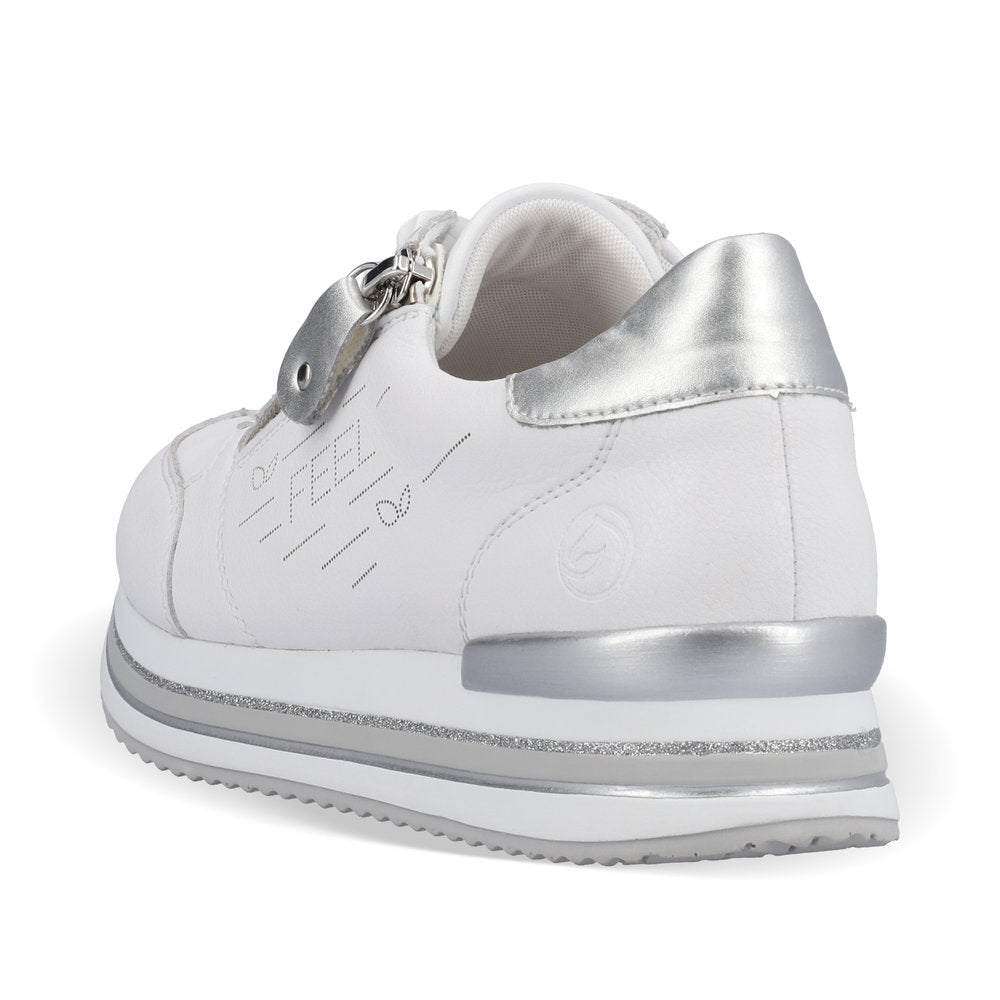 Remonte D1313-82 White & Silver Combi Sneakers