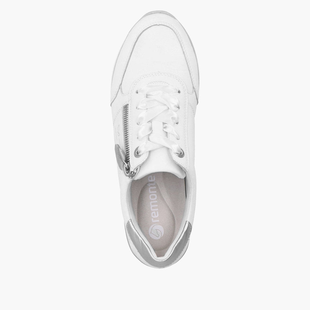 Remonte D1313-82 White & Silver Combi Sneakers
