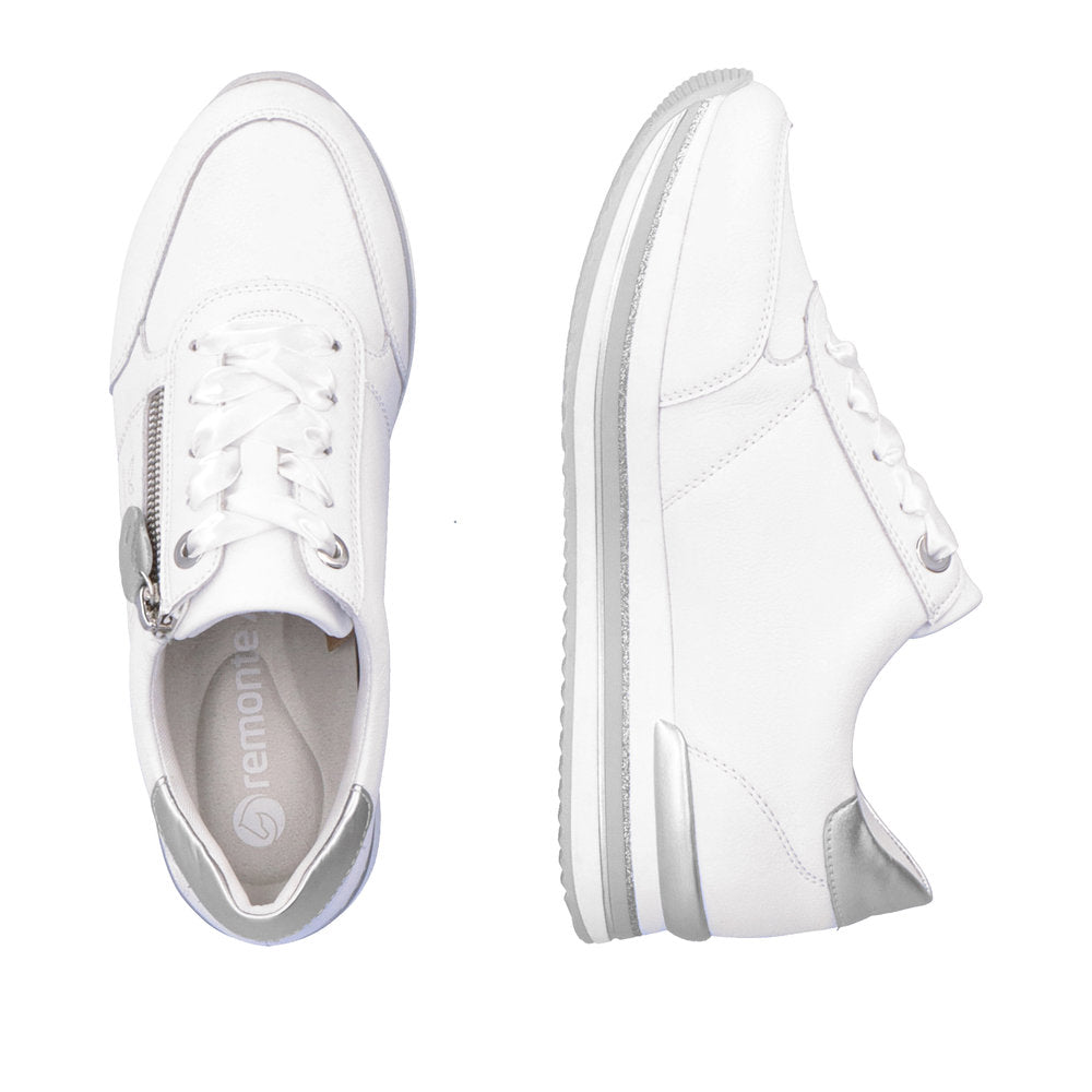 Remonte D1313-82 White & Silver Combi Sneakers