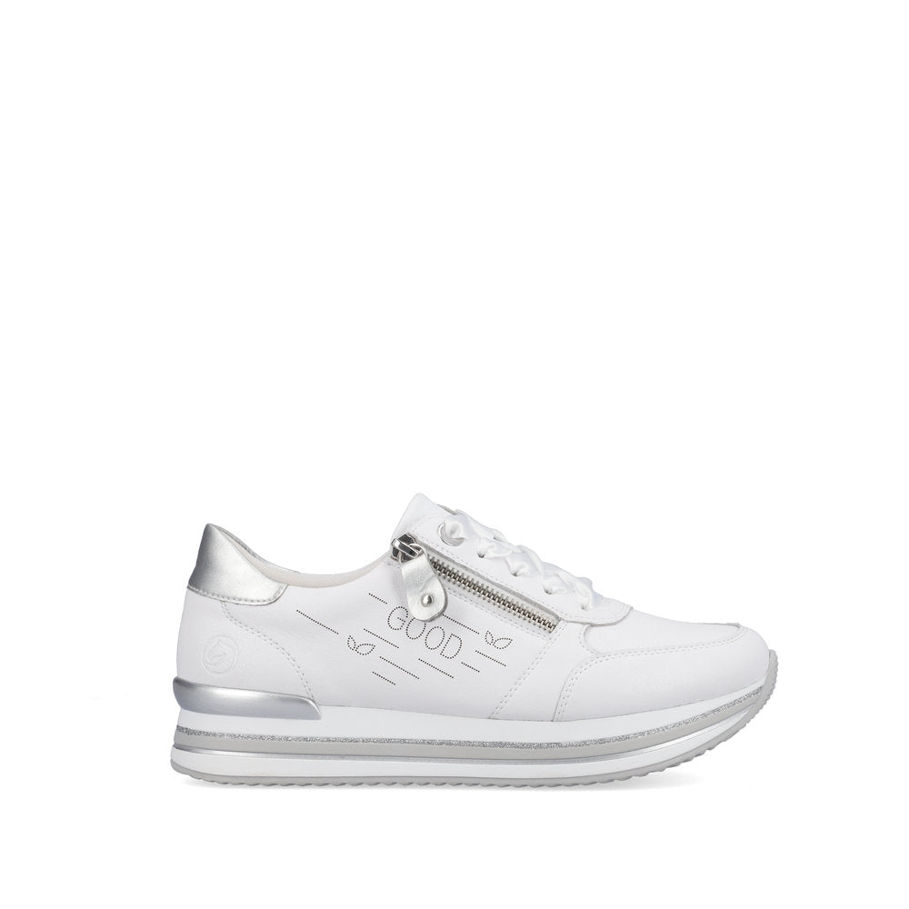 Remonte D1313-82 White & Silver Combi Sneakers
