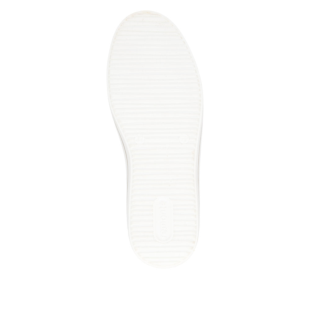 Remonte D1C01-81 Off White, Green & Orange Combi Trainers with Zip