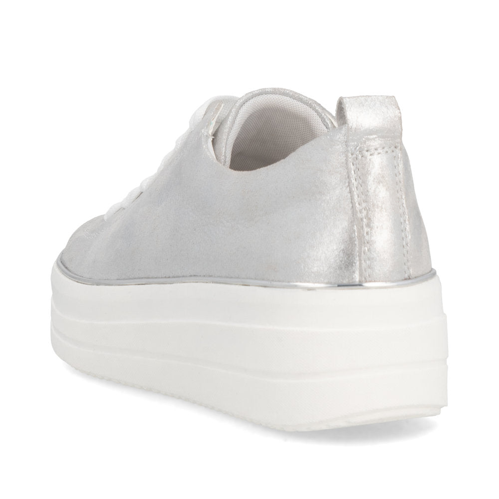 Remonte D1C03-81 Ice Silver Lace Trainers with Bee Front