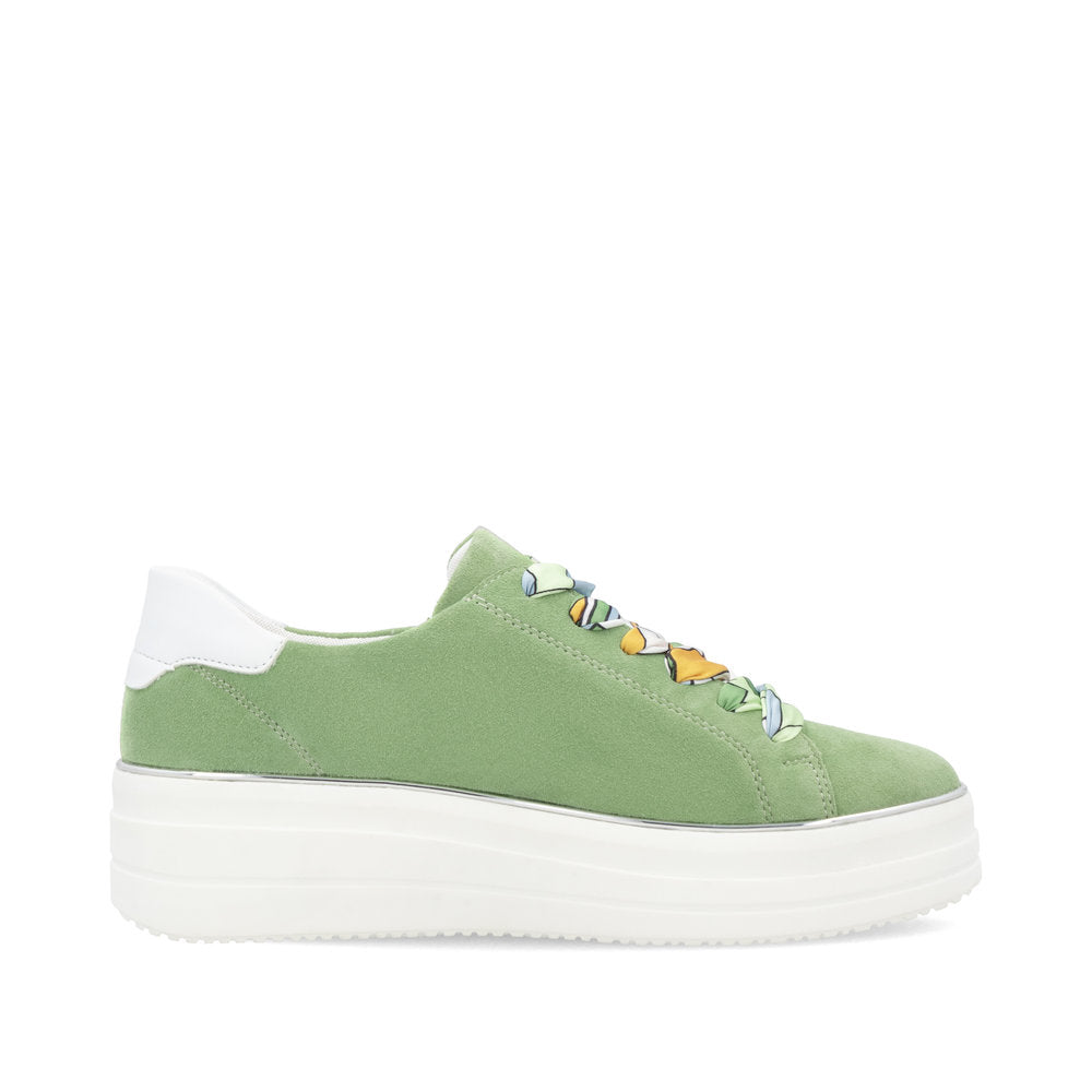 Remonte D1C06-52 Green & White Combi Trainers with Zip