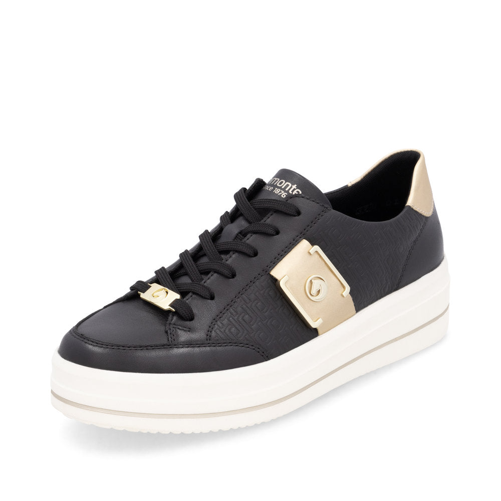 Remonte D1C07-03 Black & Light Gold Trainers
