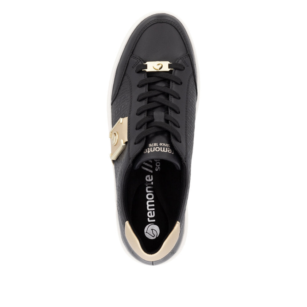 Remonte D1C07-03 Black & Light Gold Trainers