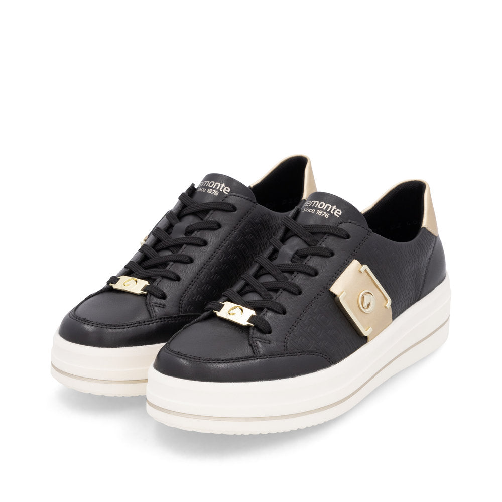 Remonte D1C07-03 Black & Light Gold Trainers