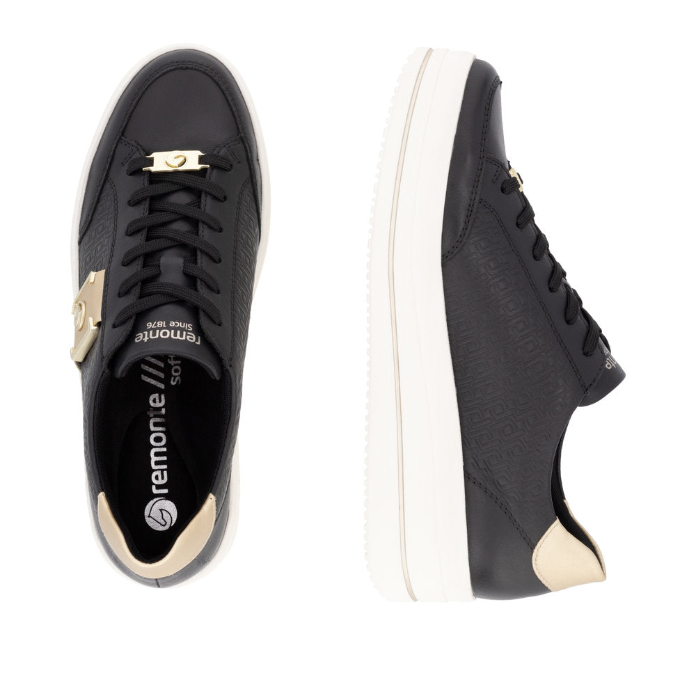 Remonte D1C07-03 Black & Light Gold Trainers