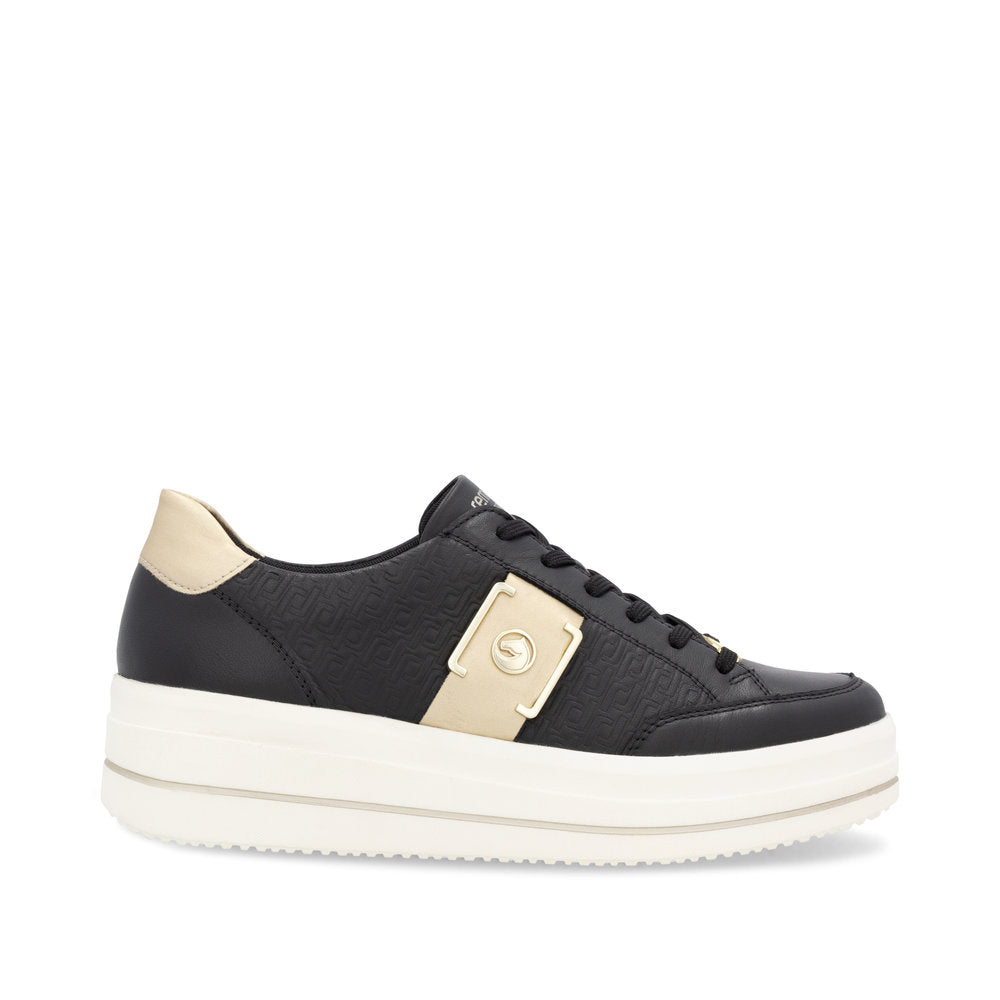 Remonte D1C07-03 Black & Light Gold Trainers