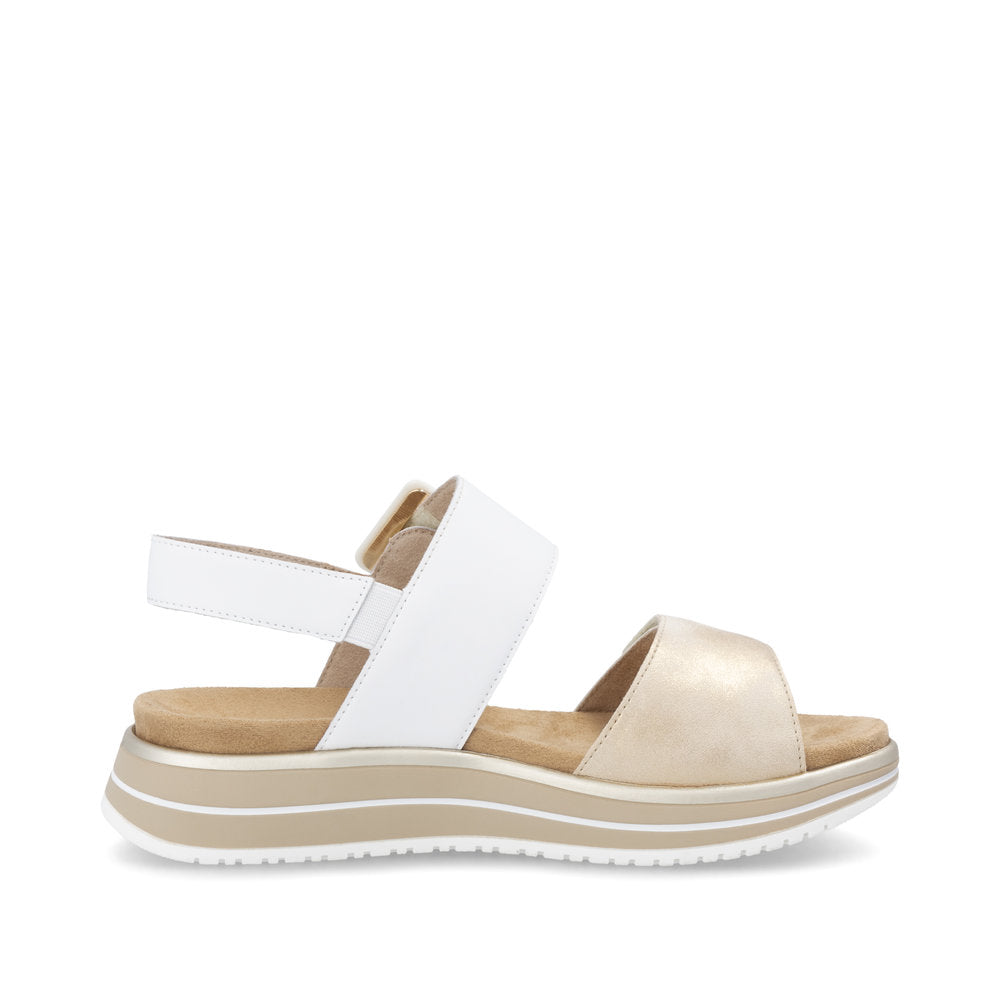 Remonte D1J53-80 White Combi Velcro Sandals with Slingback Strap