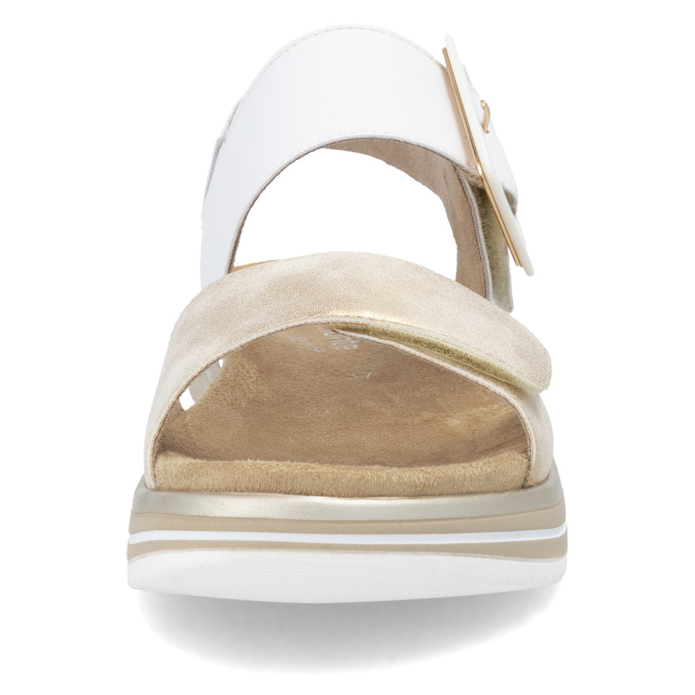 Remonte D1J53-80 White Combi Velcro Sandals with Slingback Strap