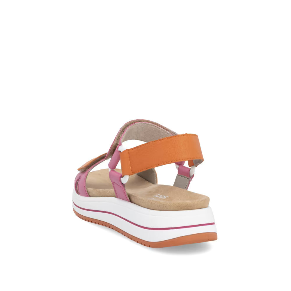 Remonte D1J57-31 Pink & Orange Combi Velcro Sandals