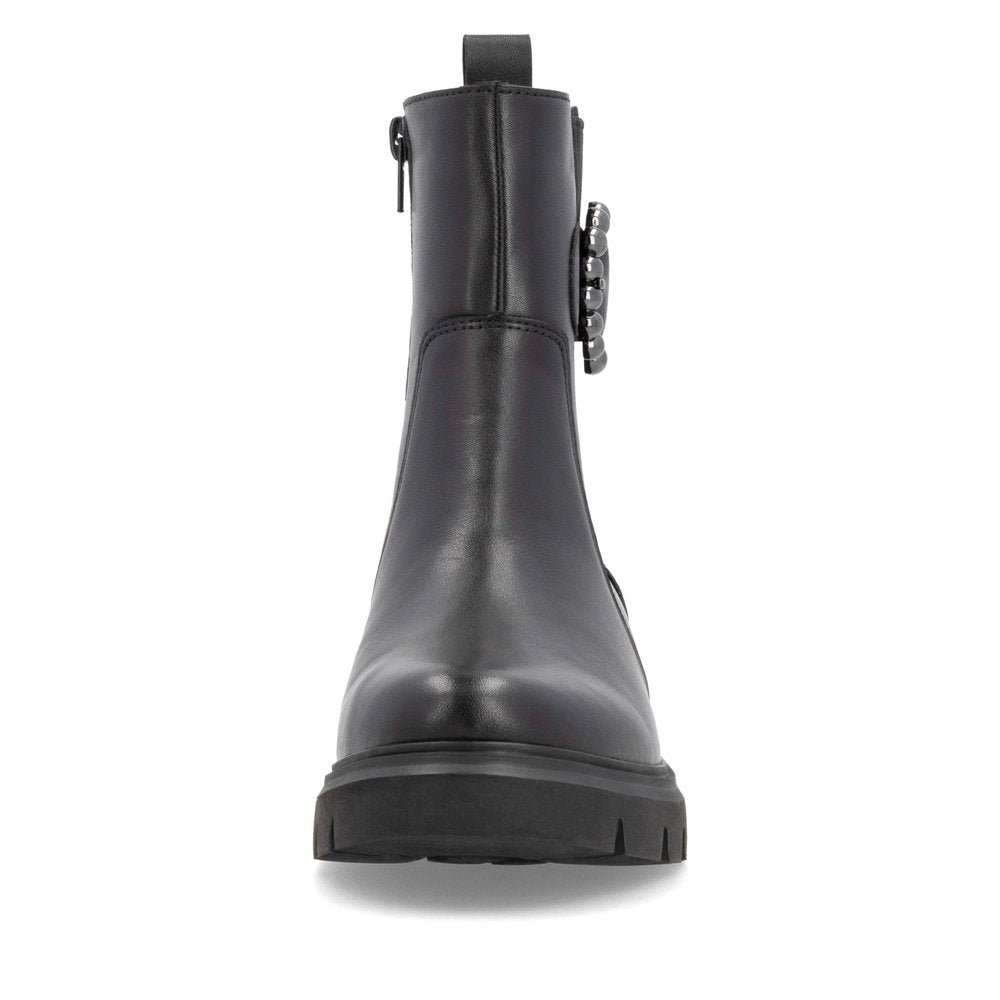 Remonte D1W74-00 Black Chelsea Style Boots with Side Buckle