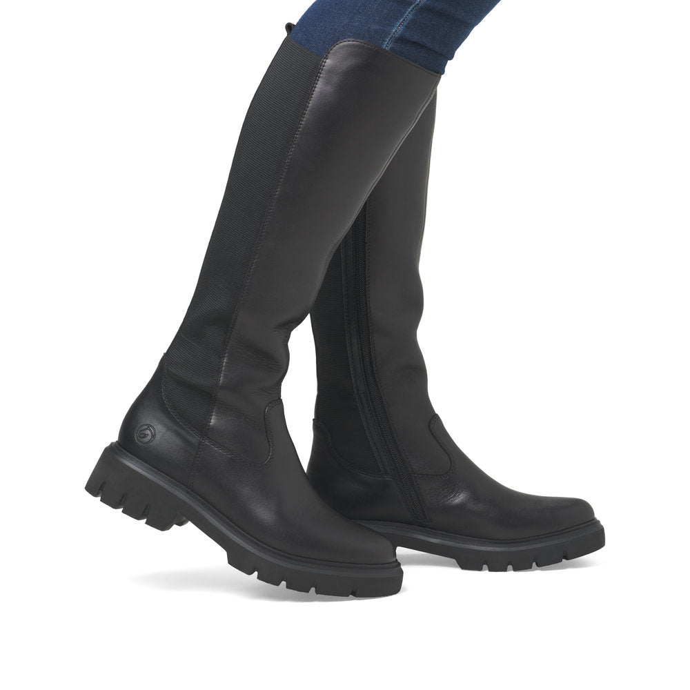 Remonte D1W77-00 Black Long Boots