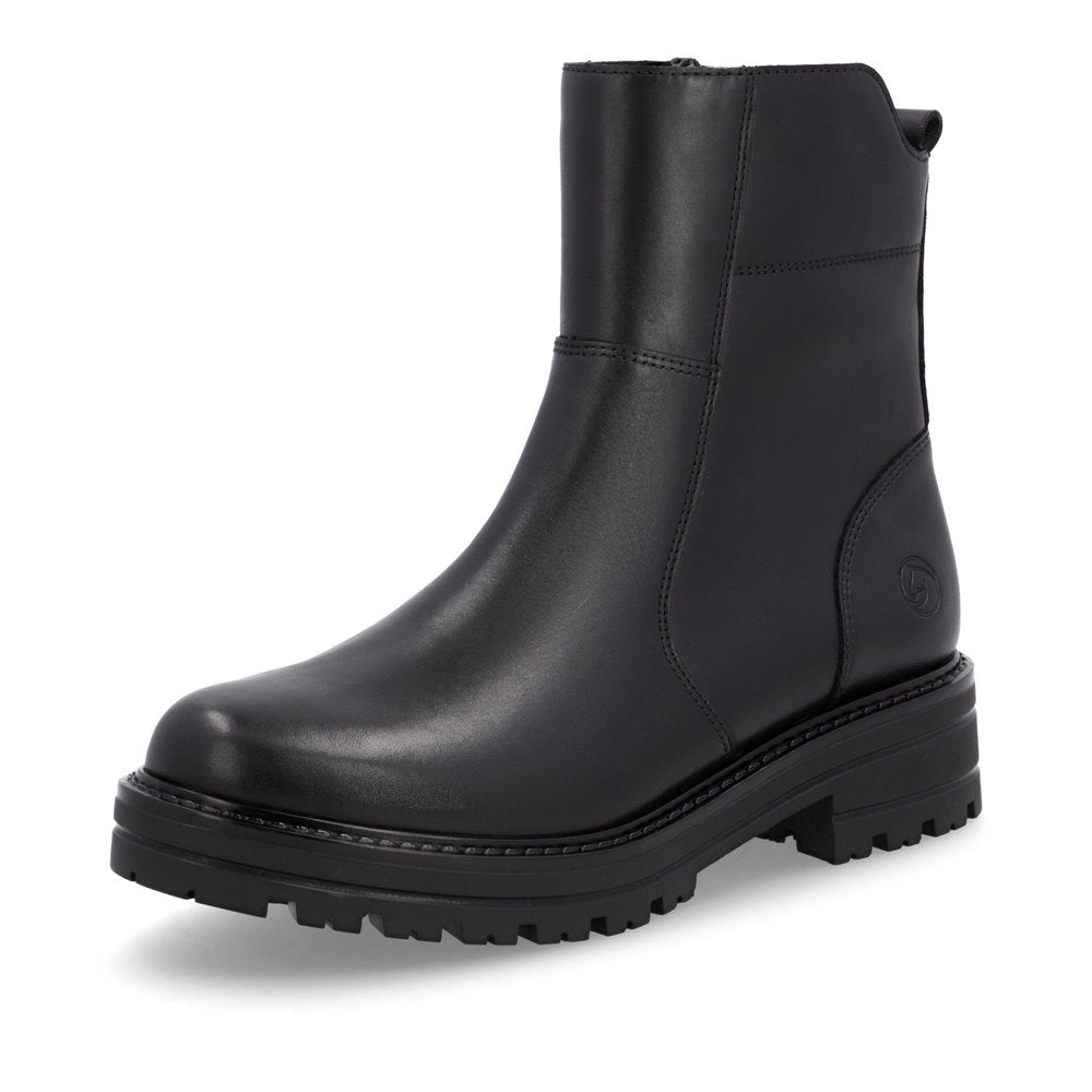 Remonte D2285-00 Black Boots with Double Chain Detailing