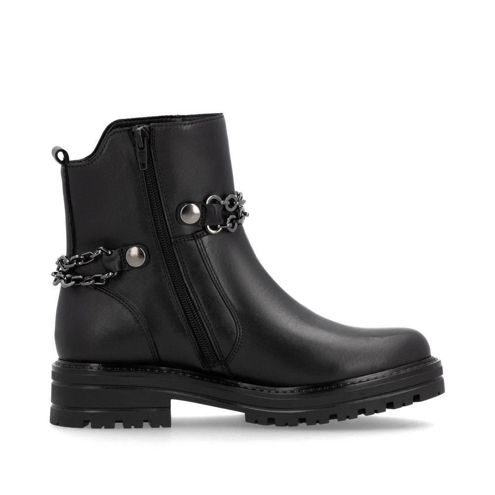 Remonte D2285-00 Black Boots with Double Chain Detailing